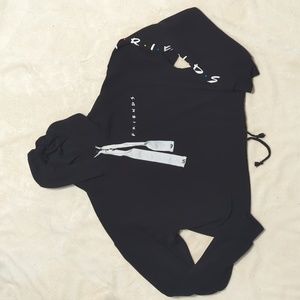 Friends woman's Black Friends Themed cropped hoodie size medium